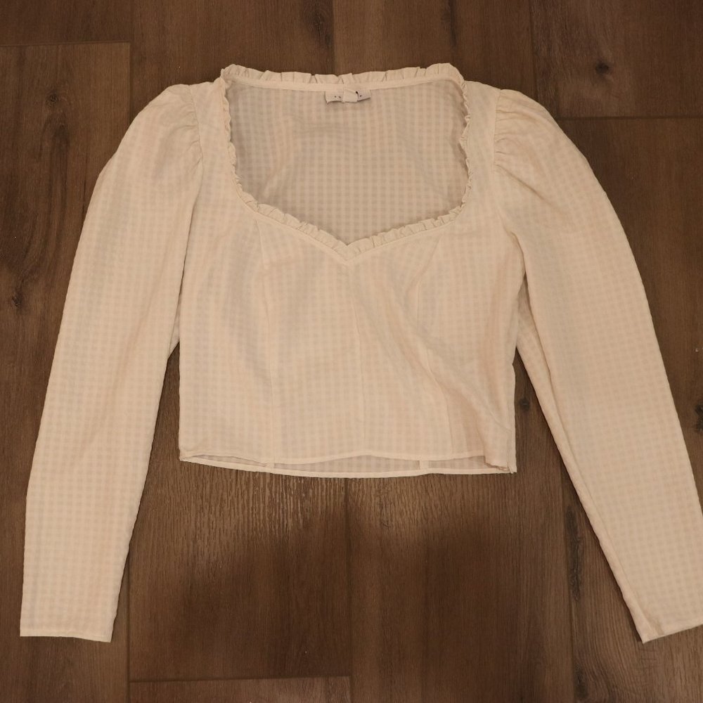 Topshop White Cottage Core Blouse